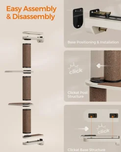 Online SONGMICS Oasis Enemble de 5 meubles pour chat muraux Marron Avoine + Marron Café