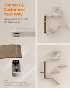 Online SONGMICS Oasis Enemble de 5 meubles pour chat muraux Marron Avoine + Marron Café