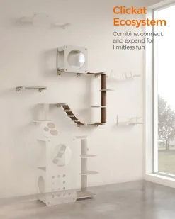 Online SONGMICS Oasis Enemble de 5 meubles pour chat muraux Marron Avoine + Marron Café