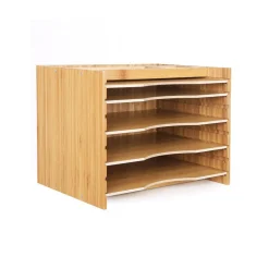 Discount SONGMICS Organisateur bureau bambou Naturel