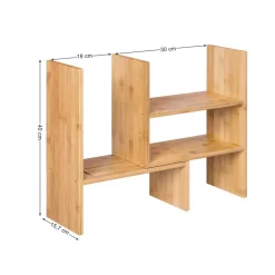 New SONGMICS Organisateur bureau bambou Argent