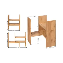 New SONGMICS Organisateur bureau bambou Argent