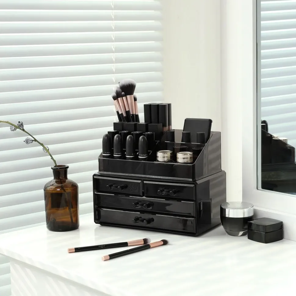 Hot SONGMICS Organisateur cosmétiques noir Blanc