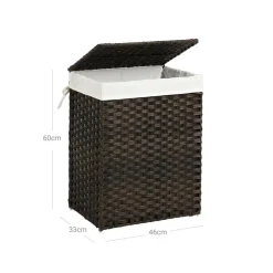 Clearance SONGMICS Panier à linge 2 bacs marron