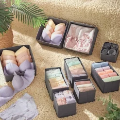 Hot SONGMICS Panier à linge coton Gris