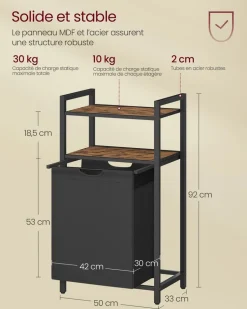 Cheap SONGMICS Panier à linge de 115 l en x pliable gris ardoise