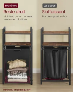 Cheap SONGMICS Panier à linge de 115 l en x pliable gris ardoise