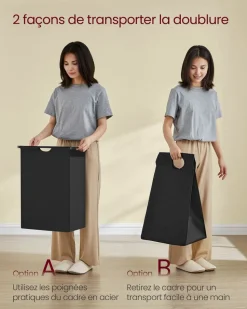 Cheap SONGMICS Panier à linge de 115 l en x pliable gris ardoise