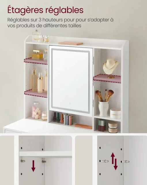 New SONGMICS Panier à linge double avec étagère grège mélangé et gris ardoise