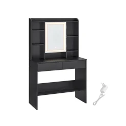 New SONGMICS Panier à linge double avec étagère grège mélangé et gris ardoise