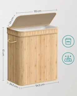 Sale SONGMICS Panier à linge pliable sac à linge amovible et lavable