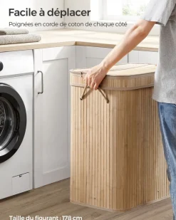 Sale SONGMICS Panier à linge pliable sac à linge amovible et lavable