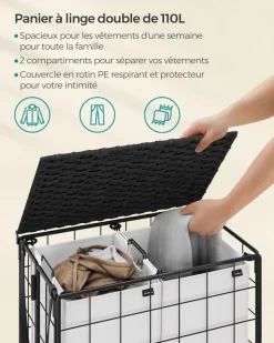 Online SONGMICS Panier à Linge Sale 110L