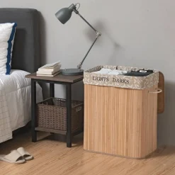 Cheap SONGMICS Panier à linge tri à motif bambou