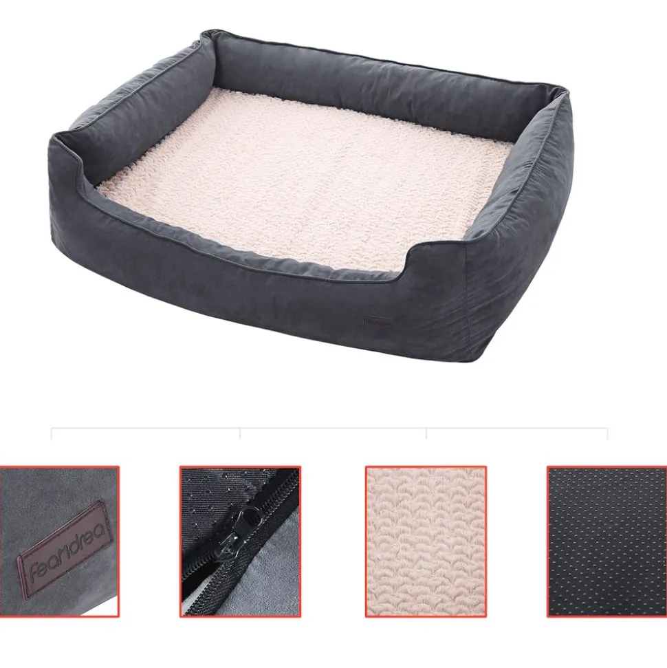 Clearance SONGMICS Panier chien orthopédique 110 x 80 cm Gris