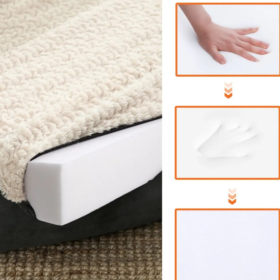 Clearance SONGMICS Panier chien orthopédique 110 x 80 cm Gris