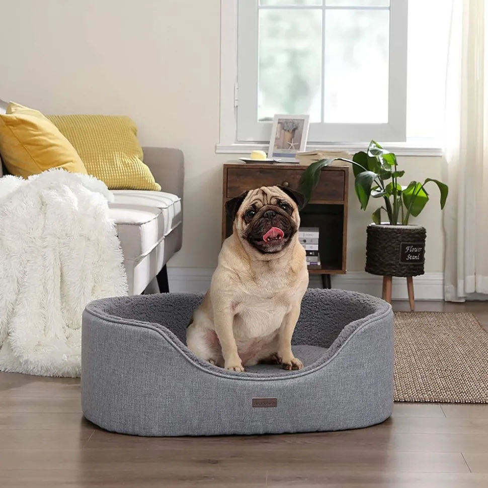 Best SONGMICS Panier coussin réversible M Gris