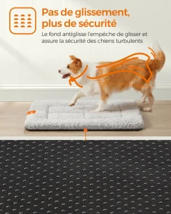 Fashion SONGMICS Panier pour chien 60 x 45 Gris Tourterelle