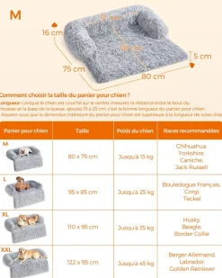 Sale SONGMICS Panier pour chien 80 x 75 x 16 cm gris ombré