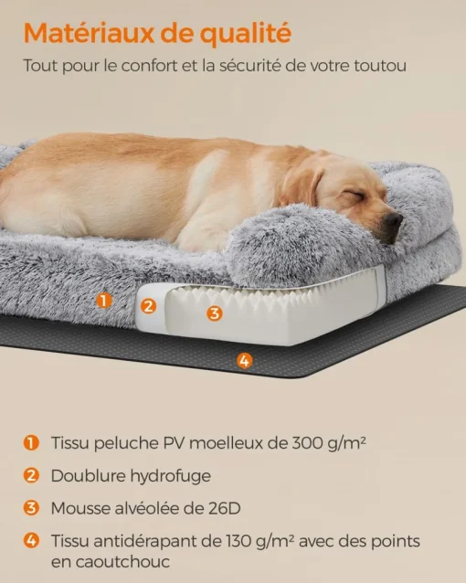Fashion SONGMICS Panier pour chien XXL gris ombré