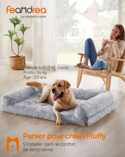 Fashion SONGMICS Panier pour chien XXL gris ombré