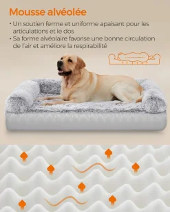 Fashion SONGMICS Panier pour chien XXL gris ombré