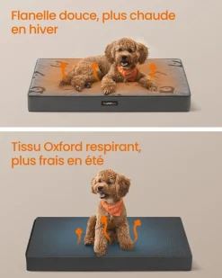 Fashion SONGMICS Panier pour chiens taille m 76 x 51 x 8 cm gris tourterelle