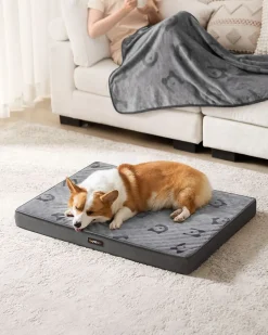 Fashion SONGMICS Panier pour chiens taille m 76 x 51 x 8 cm gris tourterelle