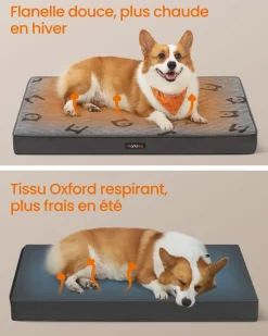 Fashion SONGMICS Panier pour chiens taille m 76 x 51 x 8 cm gris tourterelle