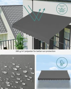 Flash Sale SONGMICS Parasol Ø2 m gris