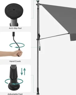 Flash Sale SONGMICS Parasol Ø2 m gris