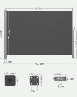 Store SONGMICS Parasol Ø3 m gris