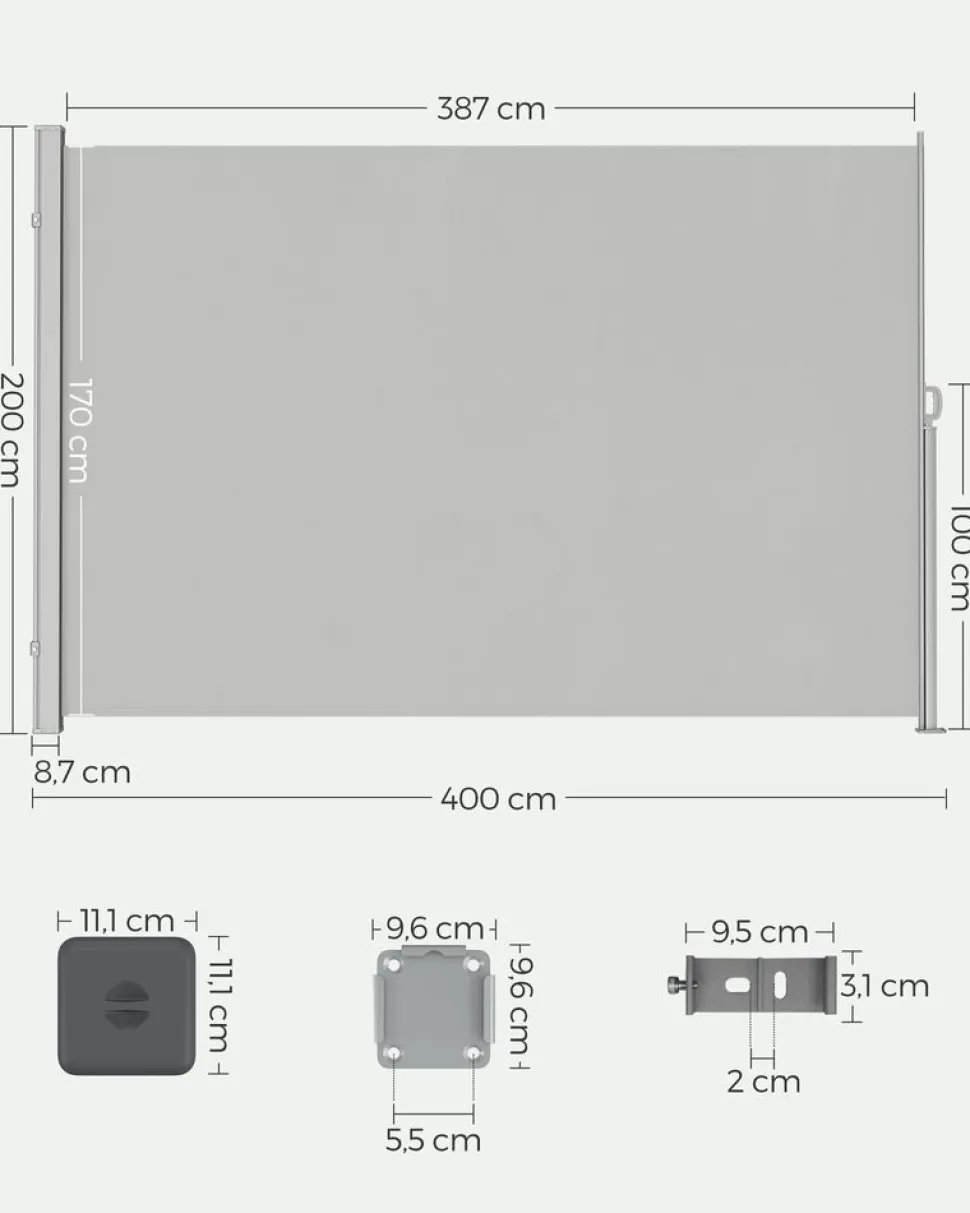 Outlet SONGMICS Parasol Ø3 m rouge