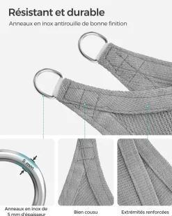 Shop SONGMICS Parasol 3 x 3 m gris