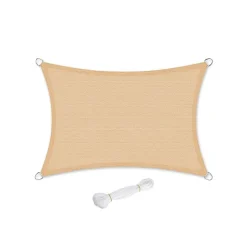 Outlet SONGMICS Parasol de jardin 300 cm avec 28 LED gris tourterelle