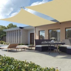 Outlet SONGMICS Parasol de jardin 300 cm avec 28 LED gris tourterelle