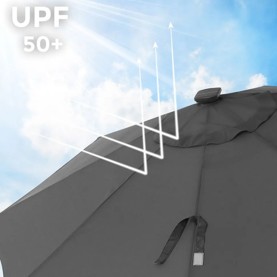 Shop SONGMICS Parasol LED Ø3 m gris