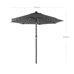 Shop SONGMICS Parasol LED Ø3 m gris
