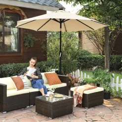 Shop SONGMICS Parasol LED Ø3 m gris