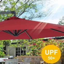 Flash Sale SONGMICS Parasol LED Ø2,7 m gris