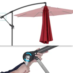 Flash Sale SONGMICS Parasol LED Ø2,7 m gris