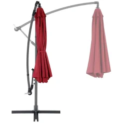 Flash Sale SONGMICS Parasol LED Ø2,7 m gris