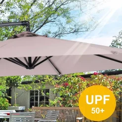 Flash Sale SONGMICS Parasol LED Ø2,7 m gris