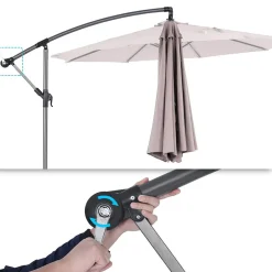 Flash Sale SONGMICS Parasol LED Ø2,7 m gris