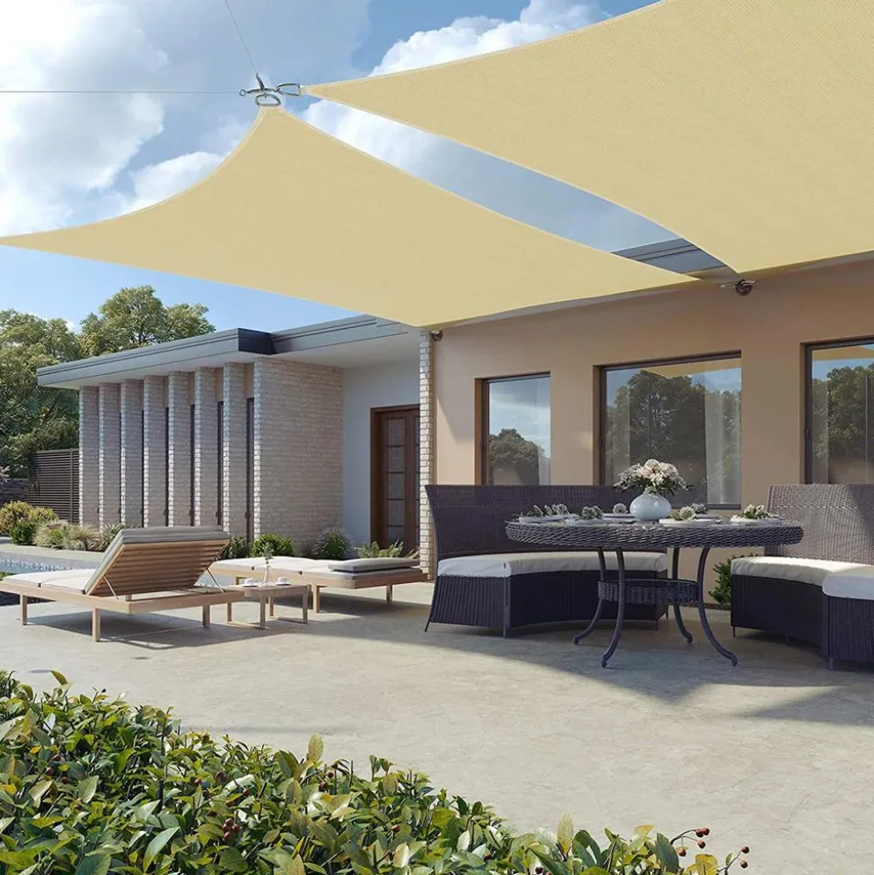 Outlet SONGMICS Parasol rectangulaire 200 x 150 cm sans pied gris