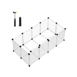 Fashion SONGMICS Parc enclos en plastique blanc