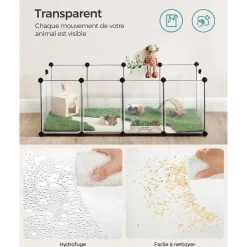 Fashion SONGMICS Parc enclos en plastique blanc