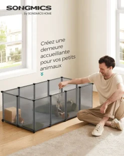 Fashion SONGMICS Parc enclos en plastique blanc