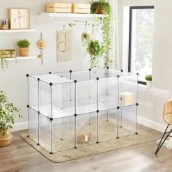 Flash Sale SONGMICS Parc modulable pour cochon d'inde 143 x 73 x 91 cm transparent