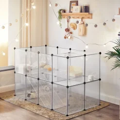 Flash Sale SONGMICS Parc modulable pour cochon d'inde 143 x 73 x 91 cm transparent